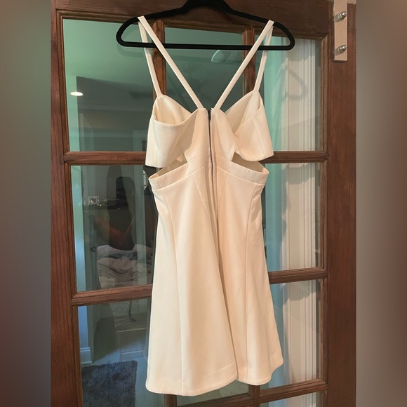 LIKELY Carmenita Cutout Mini Skater Dress in Cream - Picture 7 of 7